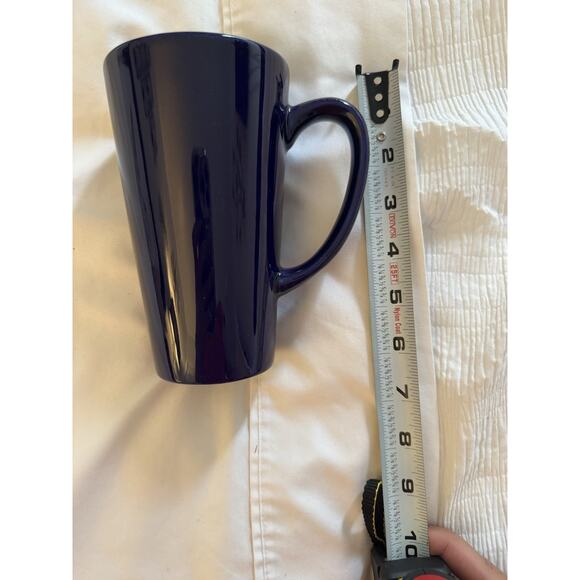 Lot of 2 Navy Blue Tall Mugs Coffee Tea Large Old Money Classic - Picture 5 of 5